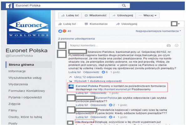 Źródło: oficjalny profil Euronet na Facebooku