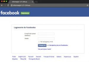 Strona imitująca tą od logowania do Facebooka. Tak hakerzy chcą wyłudzać nasze dane.