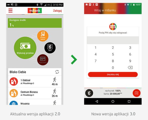 mBank 3.0 płatności smartfonem. Nowy ekran startowy