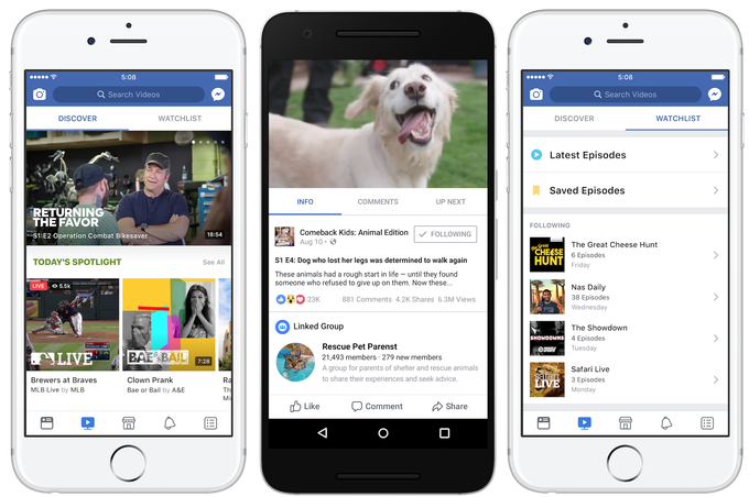 Facebook Watch - nowy serwis VOD.