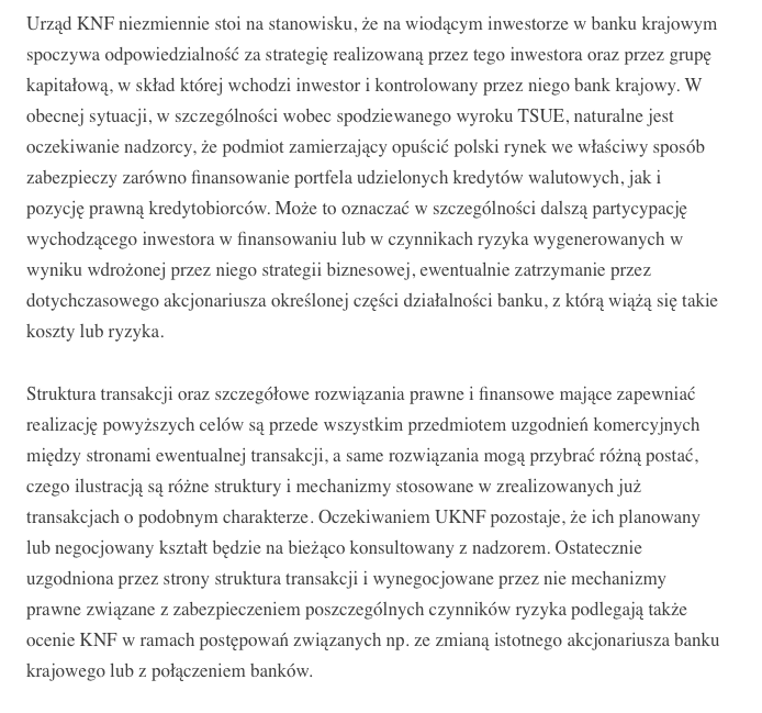 Jacek Jastrzębski o sprzedaży banku w serwisie LinkedIn