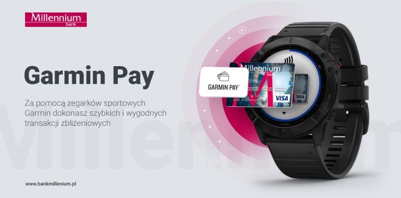 Bank Millennium udostępnia płatności Garmin Pay